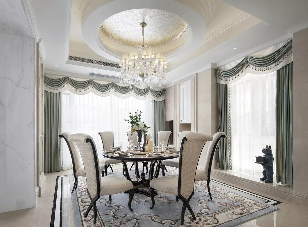 簡歐風(fēng)格別墅裝修設(shè)計效果圖-天湖酈都別墅450平米-別墅餐廳裝修設(shè)計 簡歐風(fēng)格別墅裝修設(shè)計效果圖-天湖酈都別墅450平米-別墅餐廳裝修設(shè)計