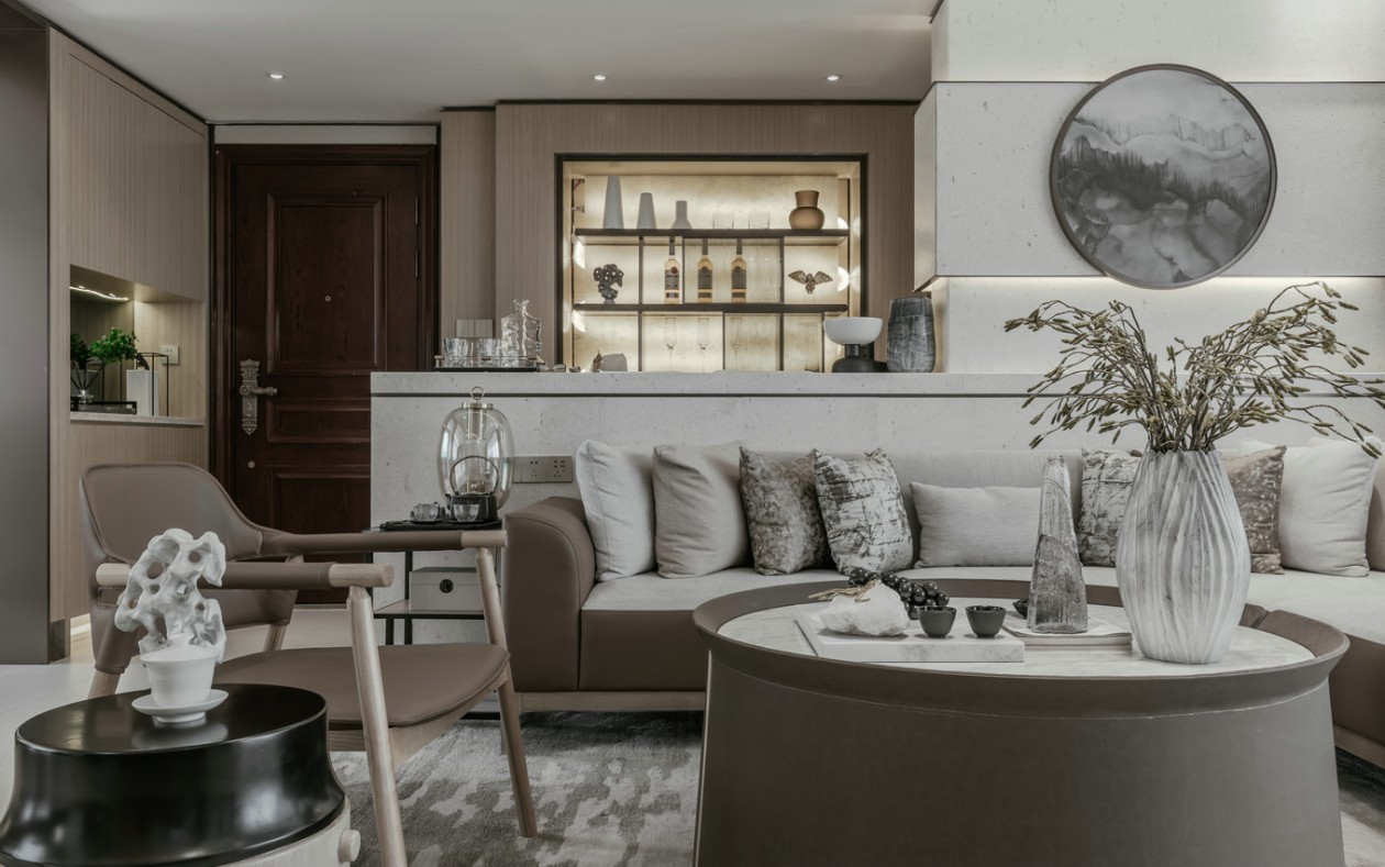 新中式風格室內家裝案例效果圖-客廳茶幾 新中式風格室內家裝案例效果圖-客廳茶幾