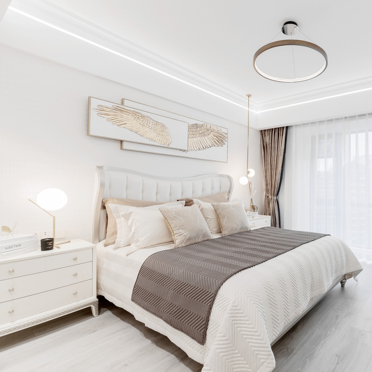 輕奢歐式風格室內家裝案例效果圖-主臥 輕奢歐式風格室內家裝案例效果圖-主臥