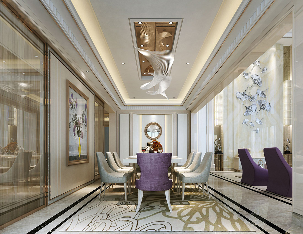 五華自建別墅345平米歐式輕奢風格裝修案例-餐廳一側視角 五華自建別墅345平米歐式輕奢風格裝修案例-餐廳一側視角