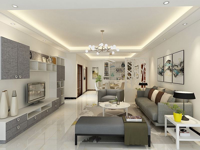 佛山市金科城現代簡約風格三居室裝修案例