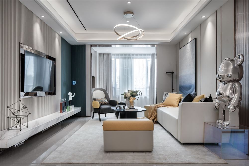 佛山市鵬瑞皓玥灣現代簡約風格三居室裝修案例