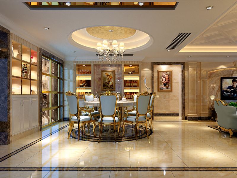 佛山市鵬瑞·三龍灣1號歐式風格四居室裝修案例