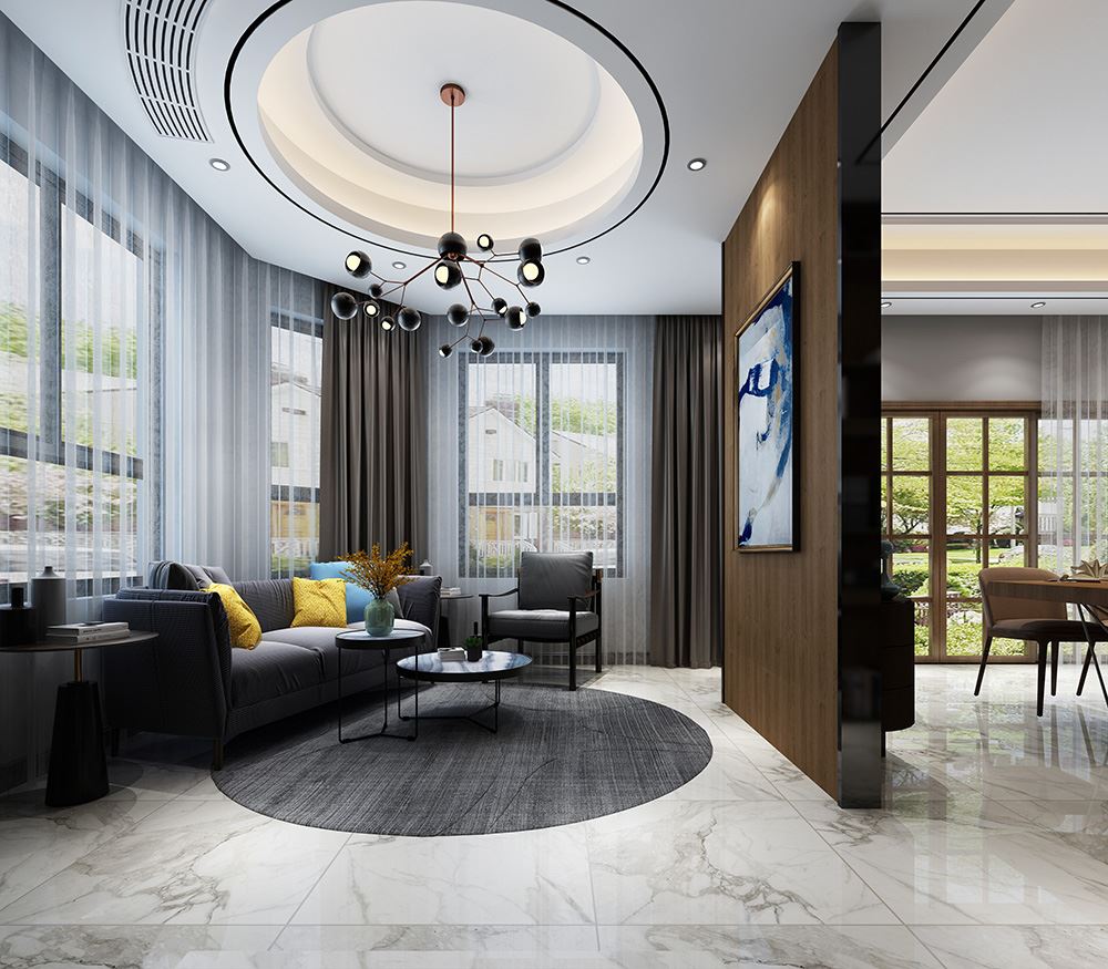 佛山市保利閱江臺現代簡約風格別墅裝修案例