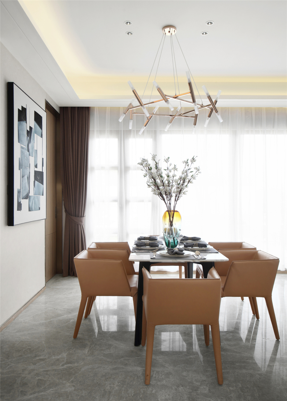 現代輕奢風格室內家裝案例效果圖-餐廳 現代輕奢風格室內家裝案例效果圖-餐廳