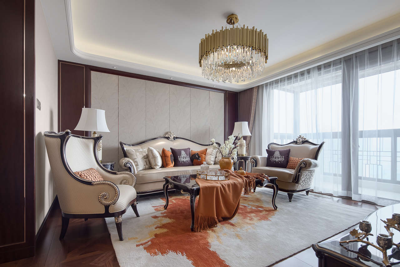 裝修案例歐式輕奢風格室內裝修效果圖-客廳 裝修案例歐式輕奢風格室內裝修效果圖-客廳