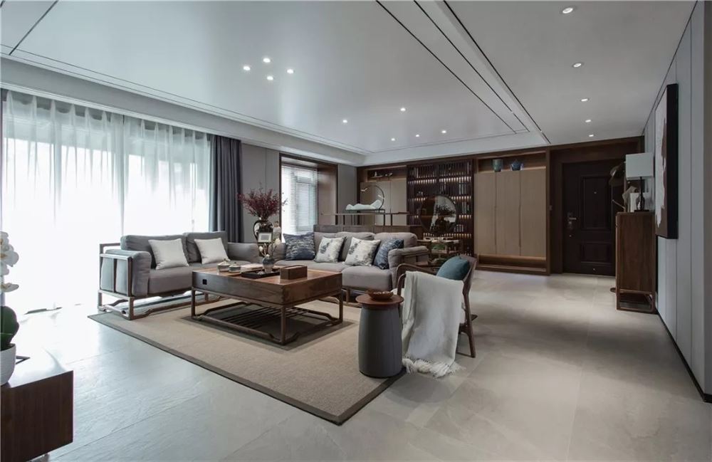 佛山市金地·招商臻玥府新中式風格四居室裝修案例