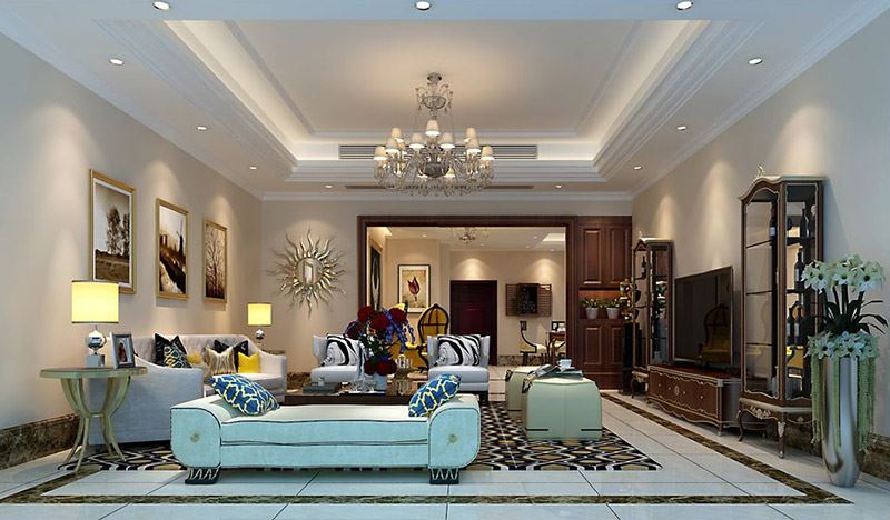 佛山市美的·金地·新明珠·鳳翔灣壹號美式風格復式裝修案例