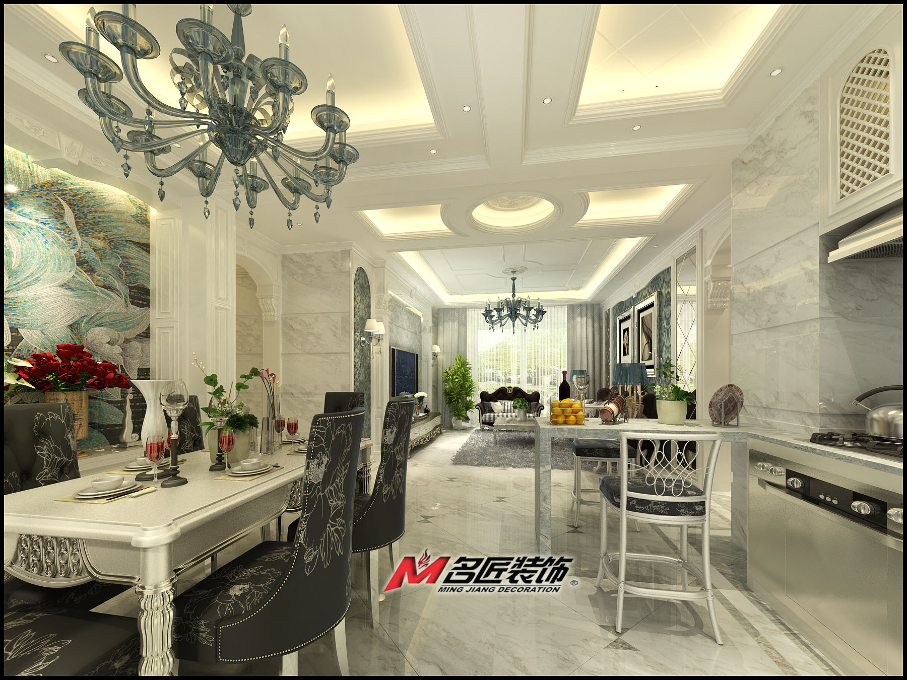 佛山市中交·瀧灣云城歐式風(fēng)格三居室裝修案例