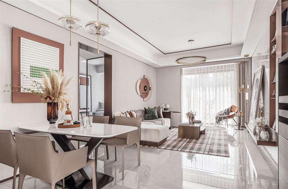 佛山市廣佛新世界花園洋房輕奢風格三居室裝修案例