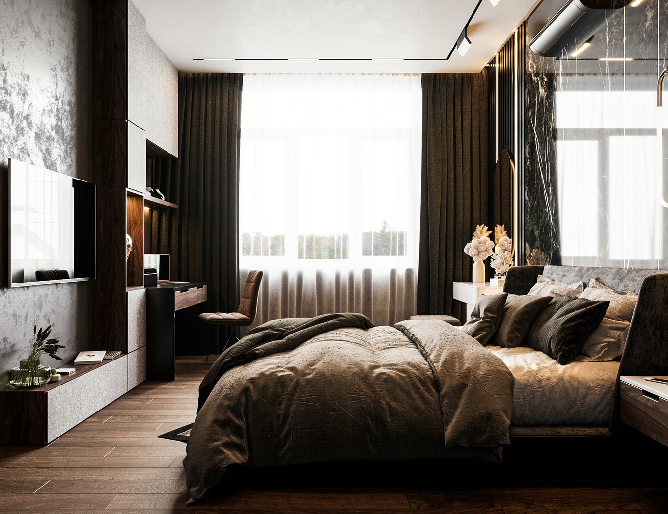 美式輕奢風(fēng)格家裝設(shè)計室內(nèi)裝修效果圖-臥室 美式輕奢風(fēng)格家裝設(shè)計室內(nèi)裝修效果圖-臥室