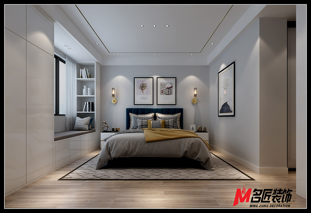 輕奢風格室內裝修效果圖-洋洪小區三居120平米-臥室 輕奢風格室內裝修效果圖-洋洪小區三居120平米-臥室