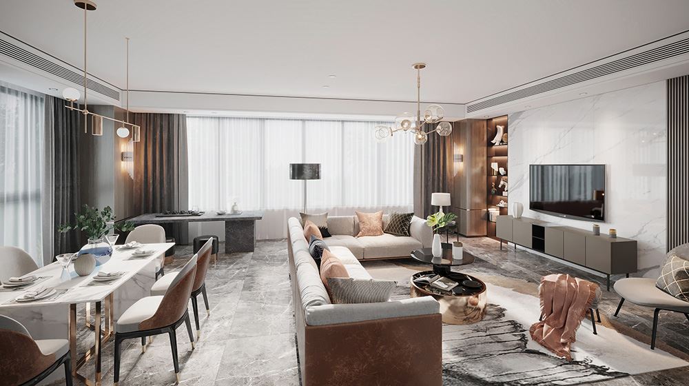 佛山市越秀星匯瀚府現代簡約風格三居室裝修案例