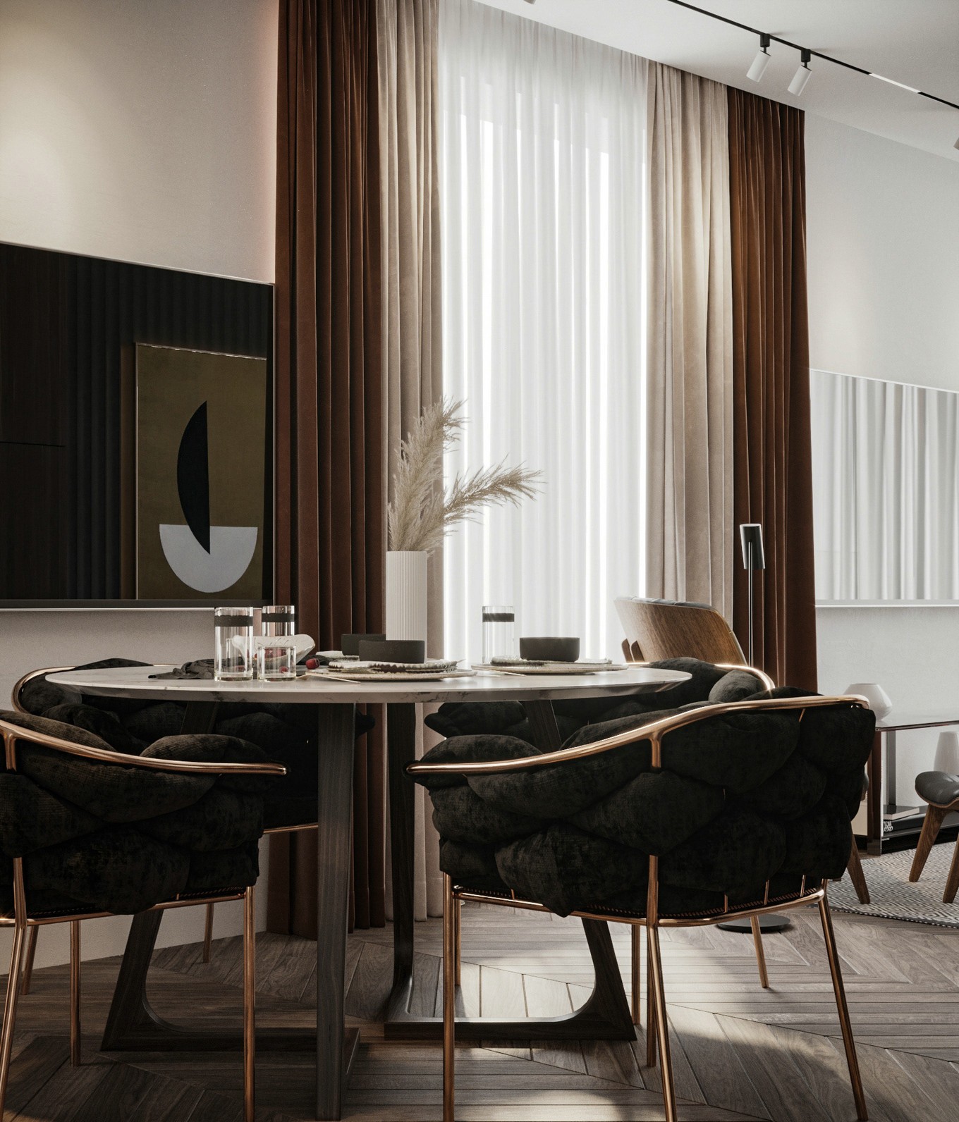 美式輕奢風(fēng)格家裝設(shè)計室內(nèi)裝修效果圖-餐廳 美式輕奢風(fēng)格家裝設(shè)計室內(nèi)裝修效果圖-餐廳