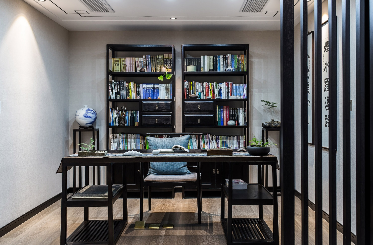 新中式風格家裝設計室內裝修效果圖-書房 新中式風格家裝設計室內裝修效果圖-書房