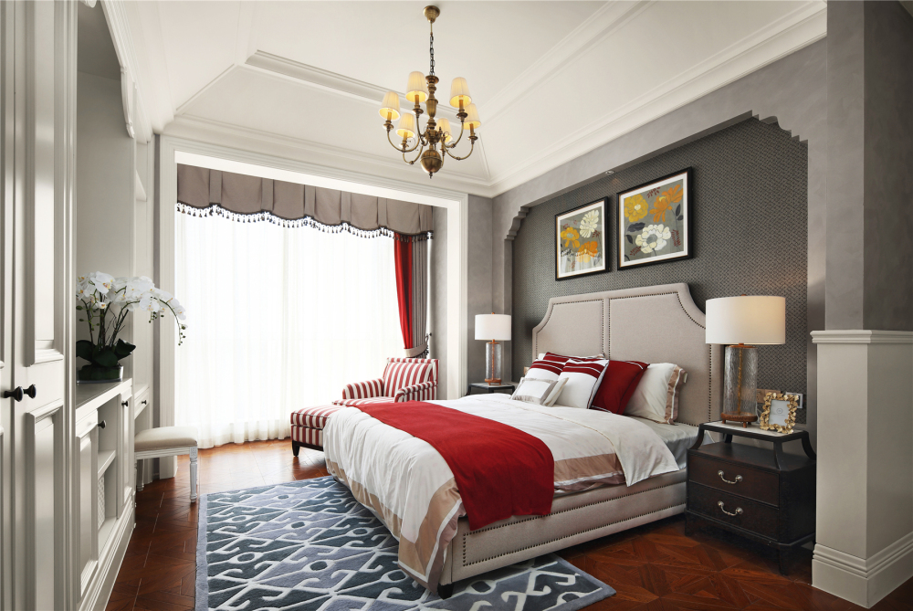 美式風格室內家裝案例效果圖-主臥 美式風格室內家裝案例效果圖-主臥