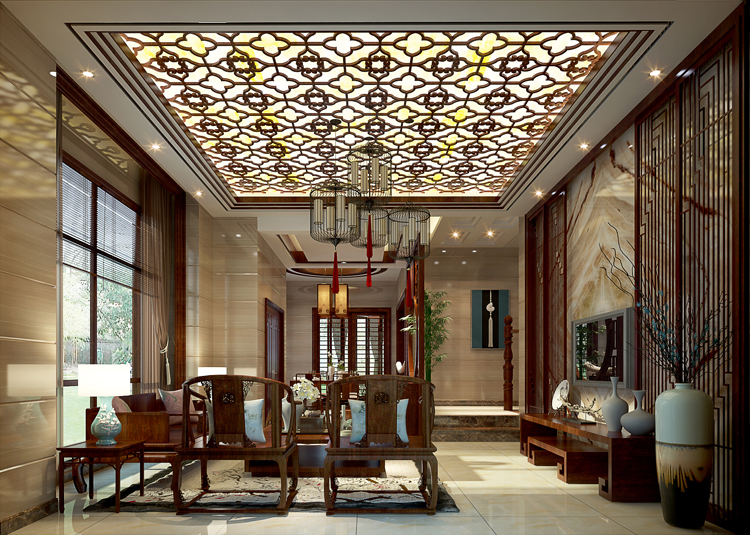 佛山市峰睿公館新中式風格別墅裝修案例