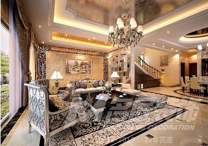 佛山市綠地熙江廣場歐式風格三居室裝修案例