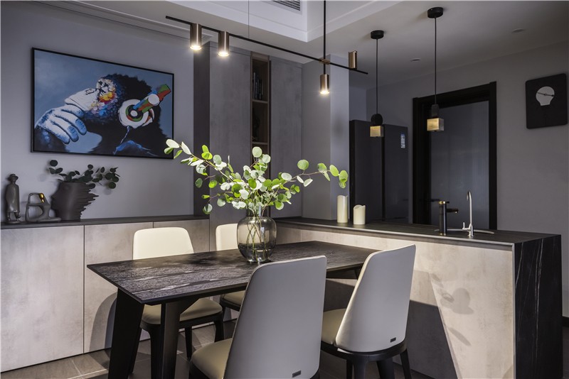 裝修案例現代輕奢風格室內裝修效果圖-餐廳 裝修案例現代輕奢風格室內裝修效果圖-餐廳