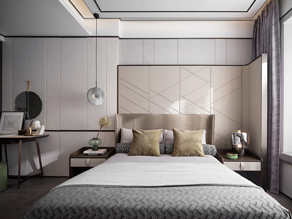 輕奢高級灰風(fēng)格室內(nèi)家裝案例效果圖-臥室 輕奢高級灰風(fēng)格室內(nèi)家裝案例效果圖-臥室