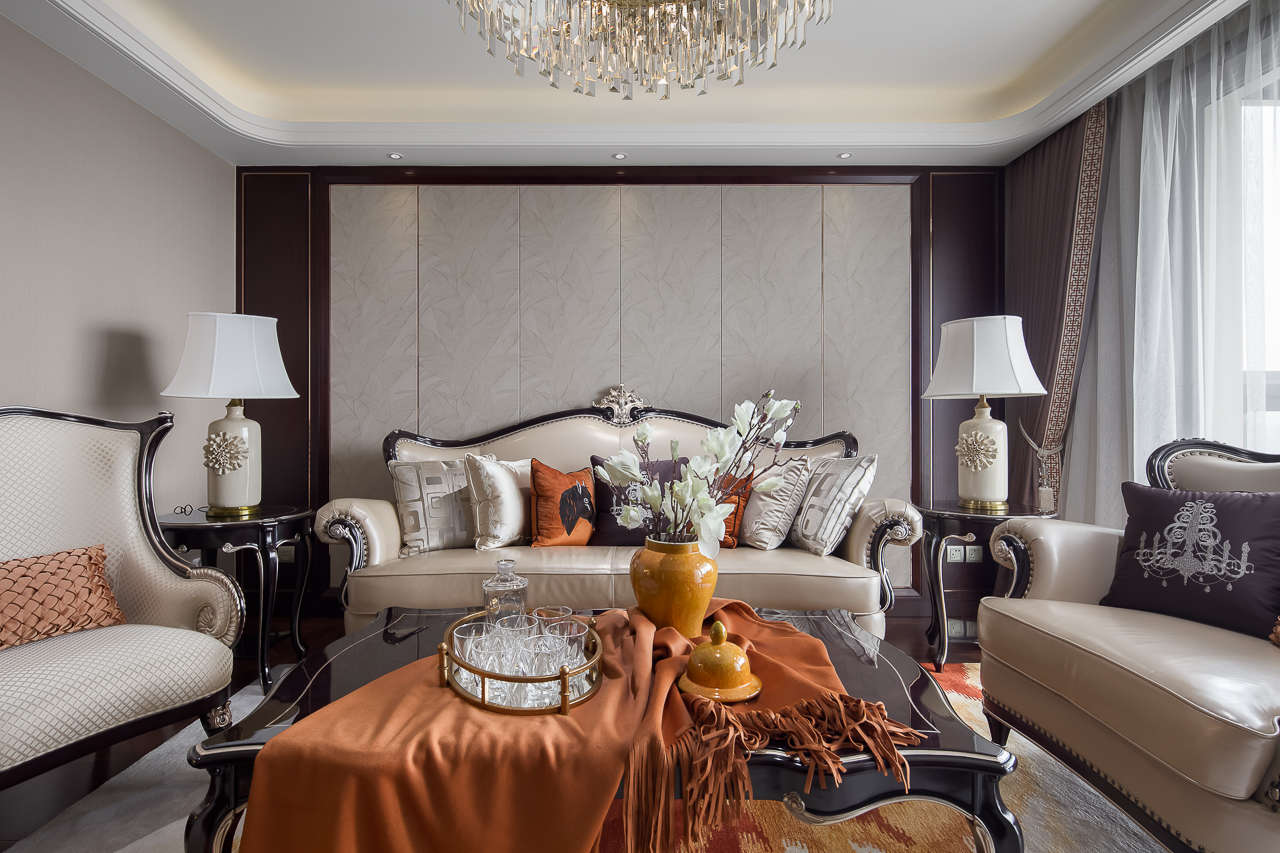 裝修案例歐式輕奢風格室內裝修效果圖-客廳 裝修案例歐式輕奢風格室內裝修效果圖-客廳