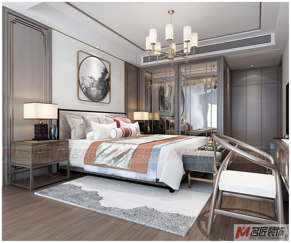 現代前衛(wèi)風格室內裝修效果圖-金色海岸三居132平米-臥室