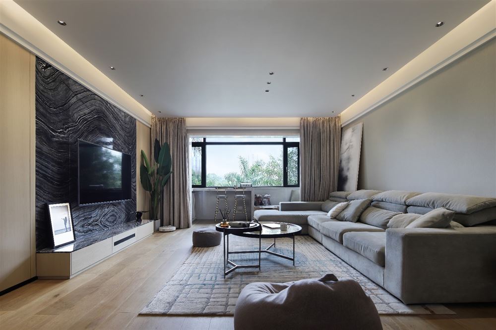 佛山市雅居樂·江畔明珠現代風格三居室裝修案例