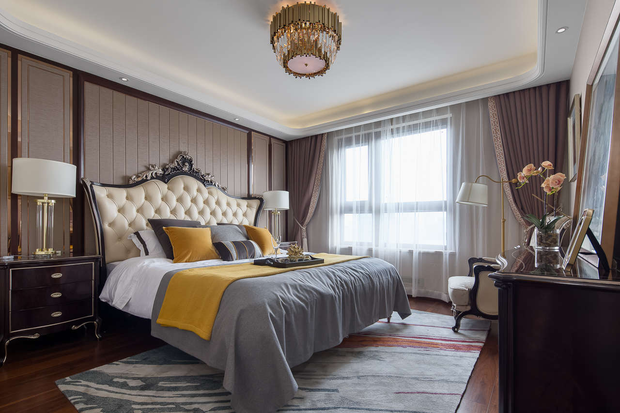 裝修案例歐式輕奢風格室內裝修效果圖-臥室 裝修案例歐式輕奢風格室內裝修效果圖-臥室