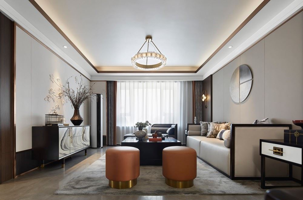 佛山市中交·瀧灣云城新中式風(fēng)格三居室裝修案例