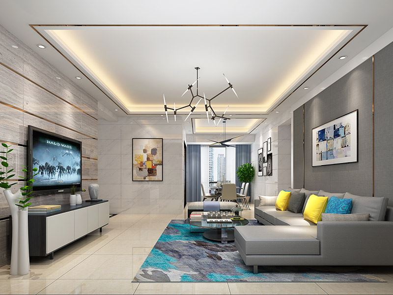 佛山市越秀御湖臺現代簡約風格三居室裝修案例