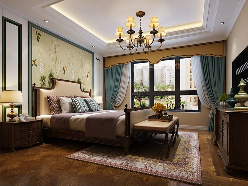 泰州市靖江恒大御景半島別墅歐式風格三居室裝修案例