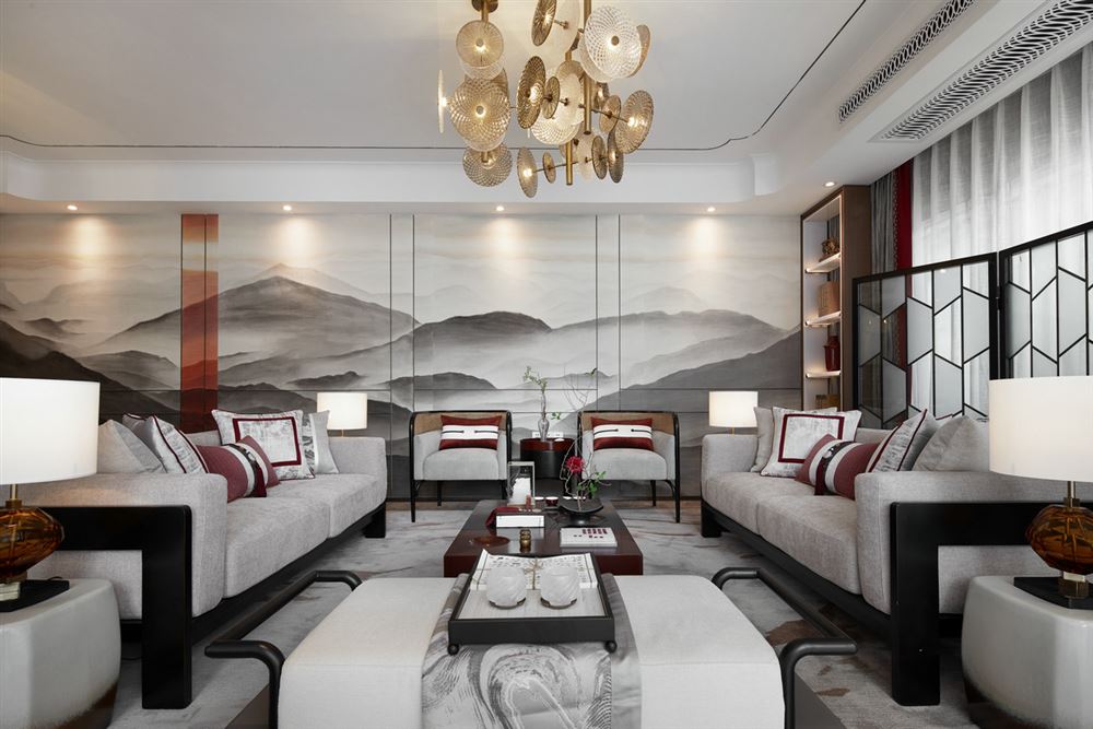 佛山市新希望悅瓏灣新中式風格復式裝修案例