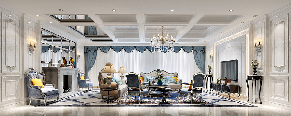 梅州碧桂園別墅350平米歐式風格裝修案例-客廳 梅州碧桂園別墅350平米歐式風格裝修案例-客廳