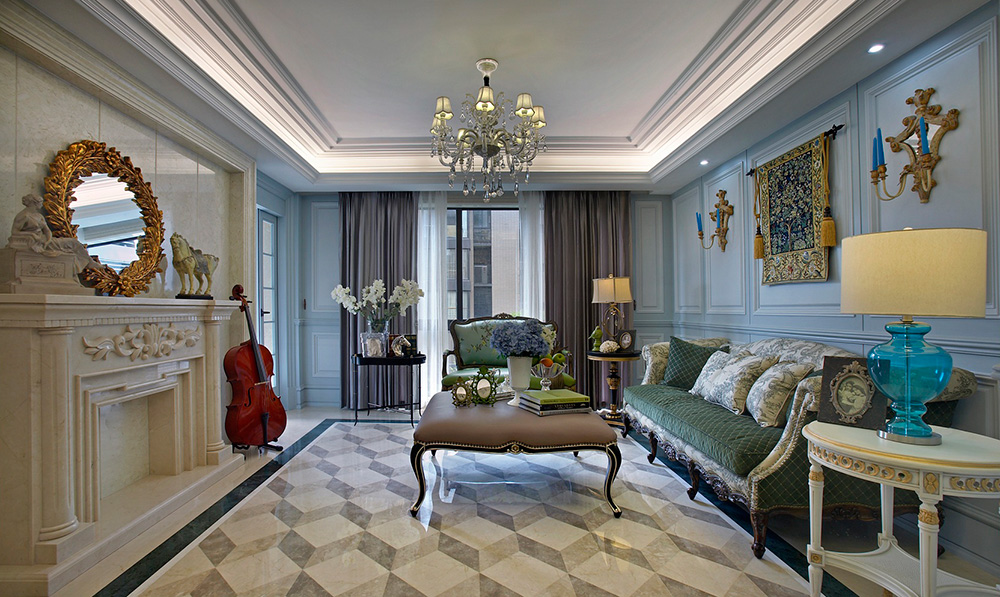 綠地外灘公館三居165平米奢華歐式風格裝修案例-客廳 綠地外灘公館三居165平米奢華歐式風格裝修案例-客廳