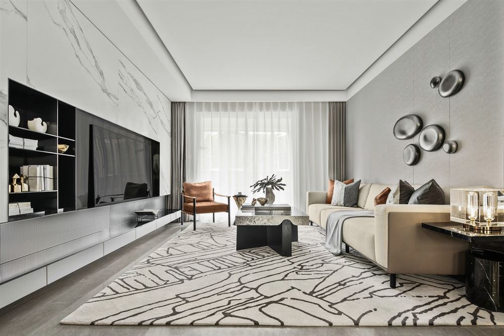 佛山市方直·瓏湖灣現代簡約風格三居室裝修案例