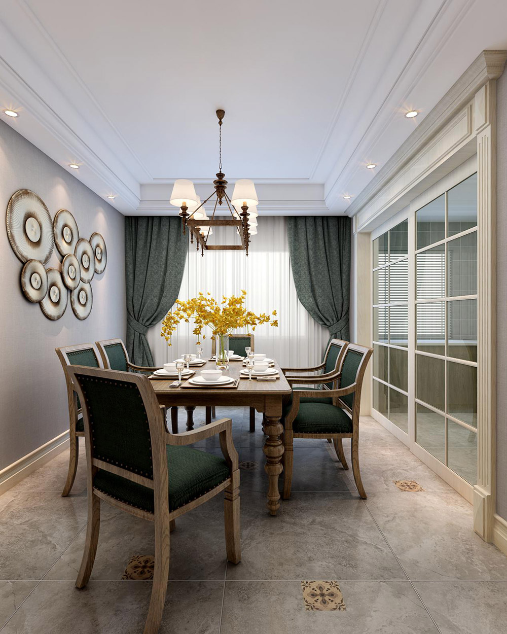 美式鄉村風格室內裝修效果圖-皇家首座三居130平米-餐廳 美式鄉村風格室內裝修效果圖-皇家首座三居130平米-餐廳