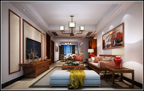 嘉興市百合花園新中式風格復式裝修案例