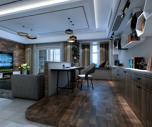 德陽市174小區現代簡約風格三居室裝修案例