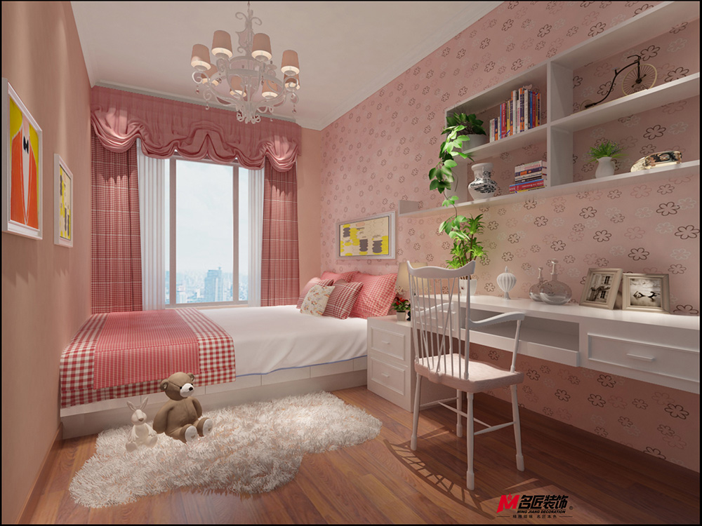 簡歐風格室內裝修設計效果圖-保利中央公館三居140平米-室內公主房裝修設計 簡歐風格室內裝修設計效果圖-保利中央公館三居140平米-室內公主房裝修設計