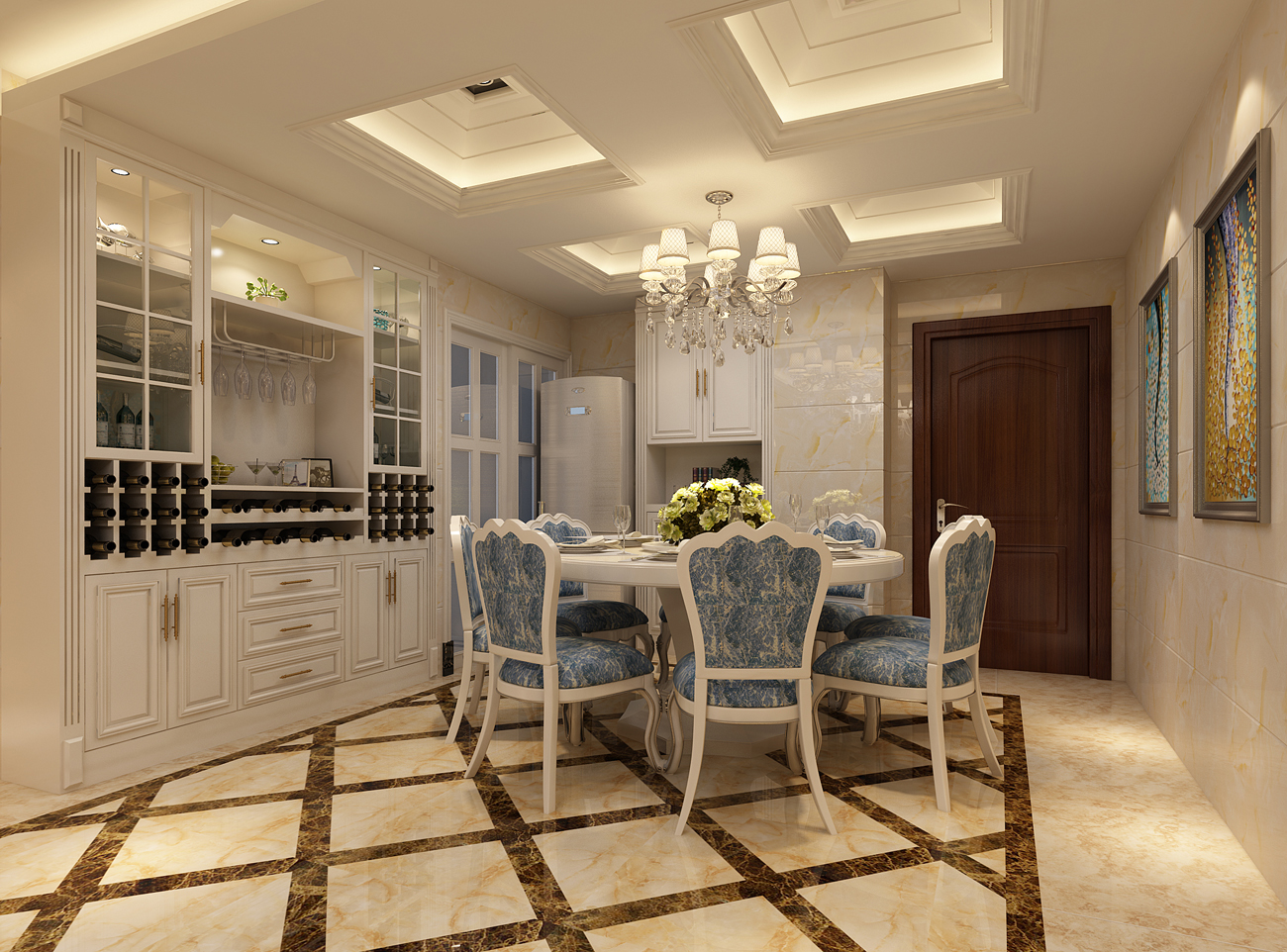 廣州市城投珠江·天河壹品歐式風格三居室裝修案例