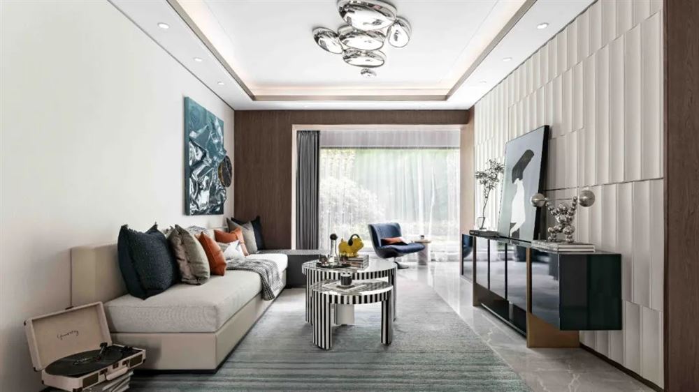 佛山市順德華潤置地廣場輕奢風格三居室裝修案例