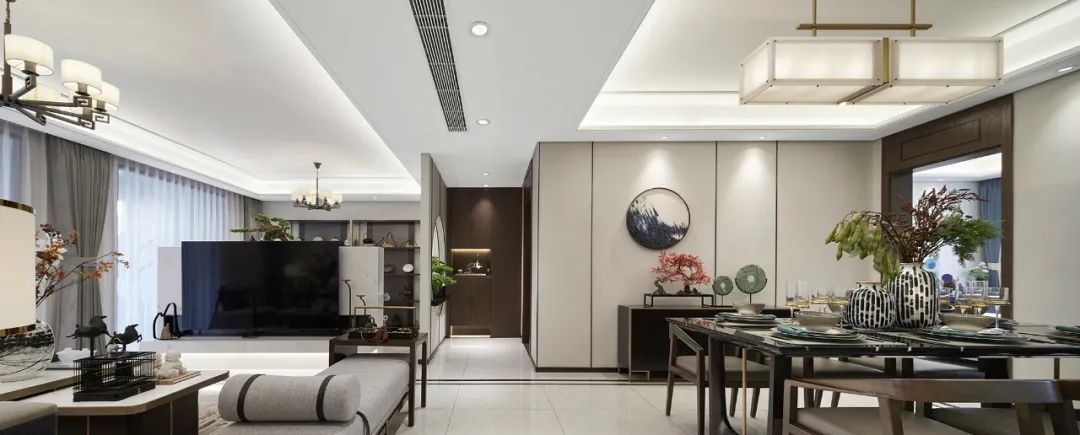 現代新中式風格室內設計家裝案例-客餐廳 現代新中式風格室內設計家裝案例-客餐廳