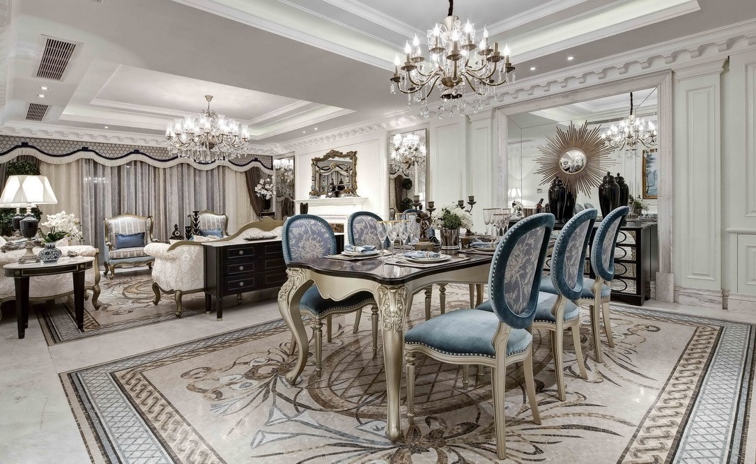 法式巴洛克風格室內設計家裝案例-餐廳 法式巴洛克風格室內設計家裝案例-餐廳