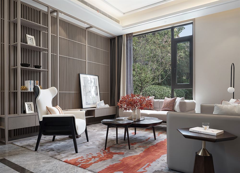 佛山市廣佛新世界花園洋房新中式風格別墅裝修案例