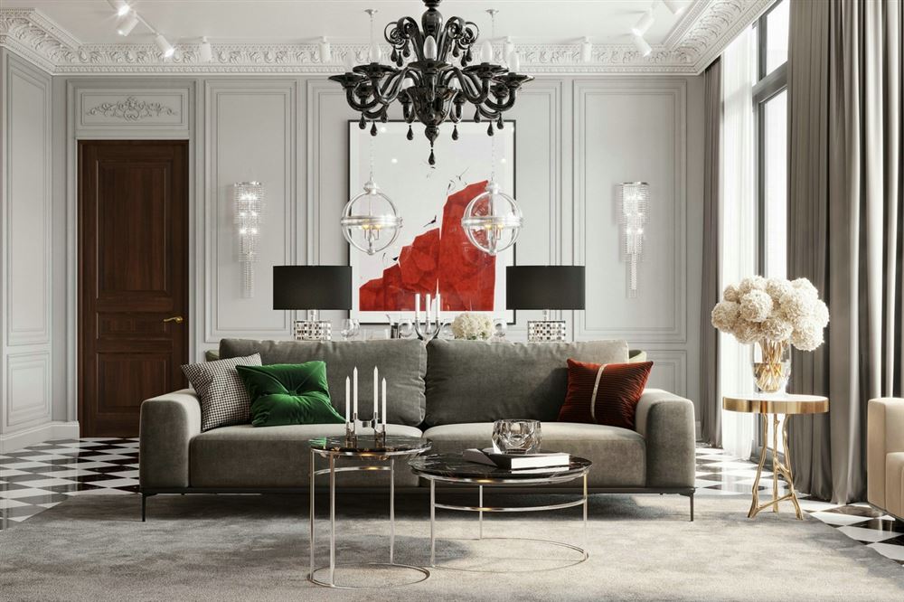 佛山市弘陽德商昕悅府歐式風格三居室裝修案例