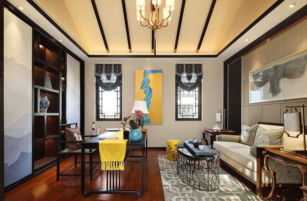 新中式風格別墅裝修設計效果圖-碧桂園海景苑別墅568平米-別墅裝修設計書房 新中式風格別墅裝修設計效果圖-碧桂園海景苑別墅568平米-別墅裝修設計書房