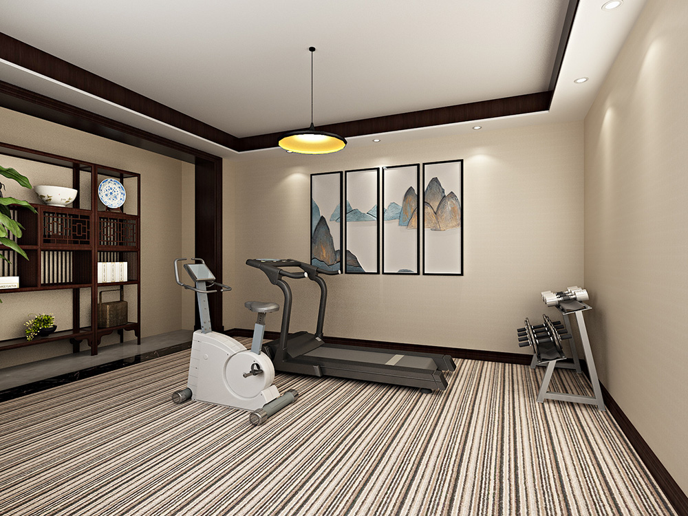 美式輕奢風格室內裝修設計效果圖-恒大濱江左岸四居133平米-室內健身室裝修設計 美式輕奢風格室內裝修設計效果圖-恒大濱江左岸四居133平米-室內健身室裝修設計