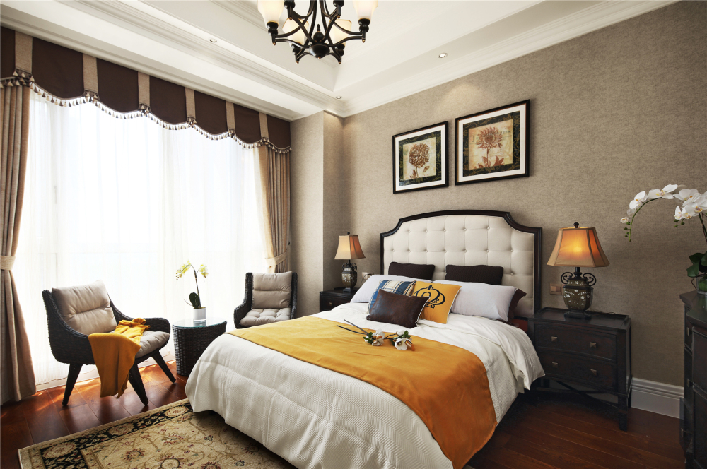 美式風格室內家裝案例效果圖-次臥 美式風格室內家裝案例效果圖-次臥