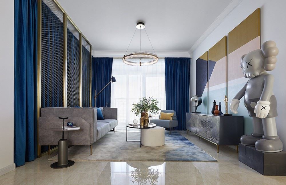 佛山市綠城桂語映月輕奢風格三居室裝修案例