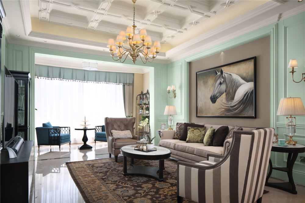 江門市潮連玫瑰園美式風(fēng)格三居室裝修案例